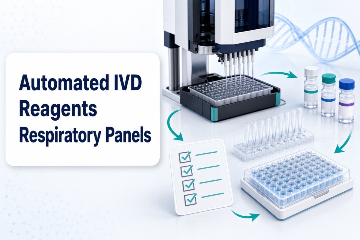 Automated IVD reagents for respiratory panels with nucleic acid extraction PCR reagents and QC workflow