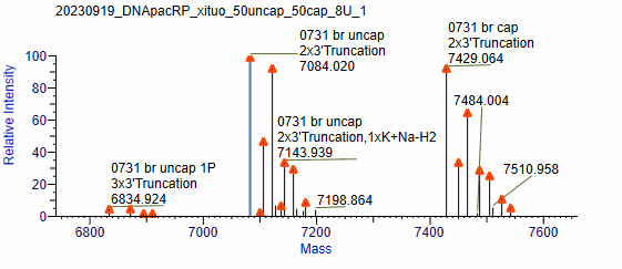 BP-05-10 Pre-treatment Kit for mRNA Capping Rate Detection: Figure 5 First, mix 50% uncapped RNA and 50% capped RNA, and then process them using the kit.