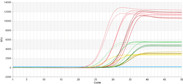 BR1E101 AcuGenix™ Robustart qPCR Master Mix (Universal ROX): Amplification plot