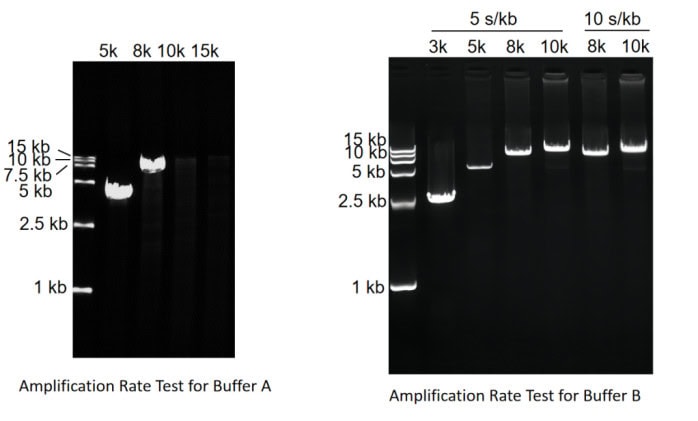 BR3P103 AcuGenix™ AmpHifi HS DNA Polymerase III: Figure 4. Extension-Rate Assay with Different Amplification Buffers