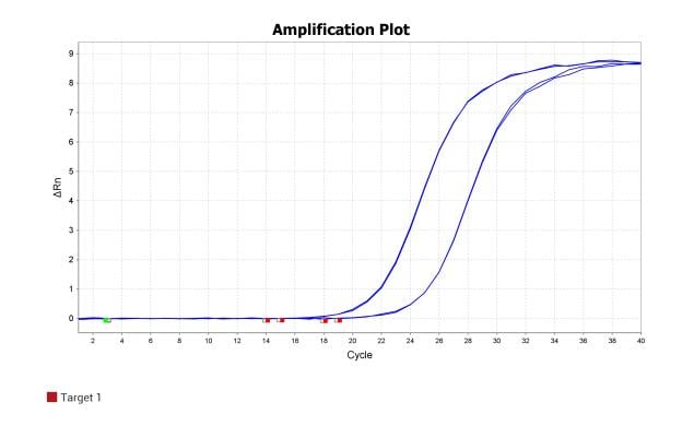 BR1F103 AcuGenix™ Neoscript Fast RT qPCR Master Mix (Universal ROX): LHCB1.1 amplification plot